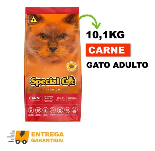 Ração Premium Specialcat Para Gatos Adultos Sabor Carne 10kg