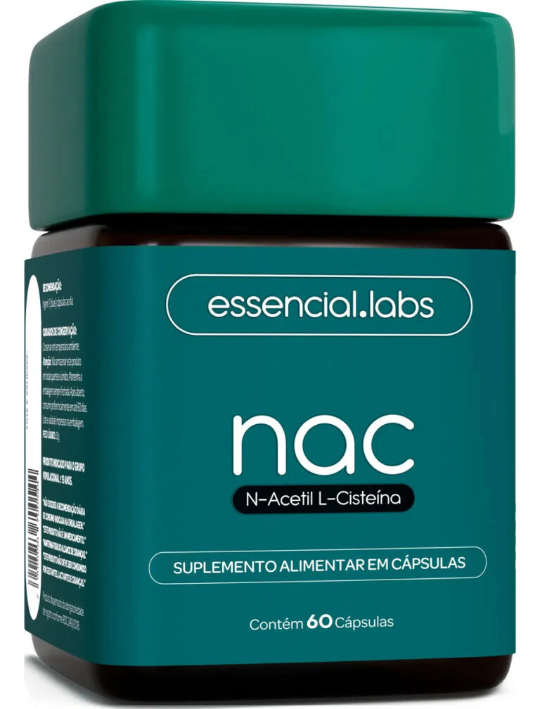NAC 600mg – Fórmula Exclusiva com Máxima Concentração e Pureza – N-Acetil L-Cisteína – 60 Cápsulas