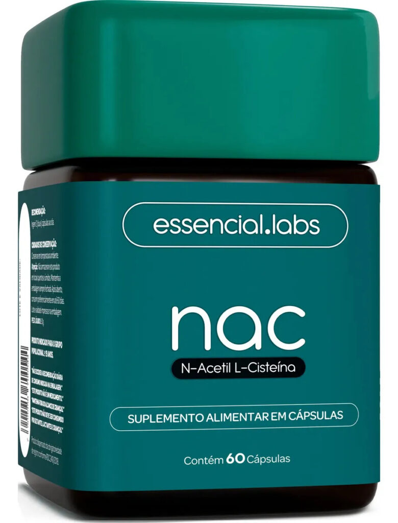 NAC 600mg – Fórmula Exclusiva com Máxima Concentração e Pureza – N-Acetil L-Cisteína – 60 Cápsulas