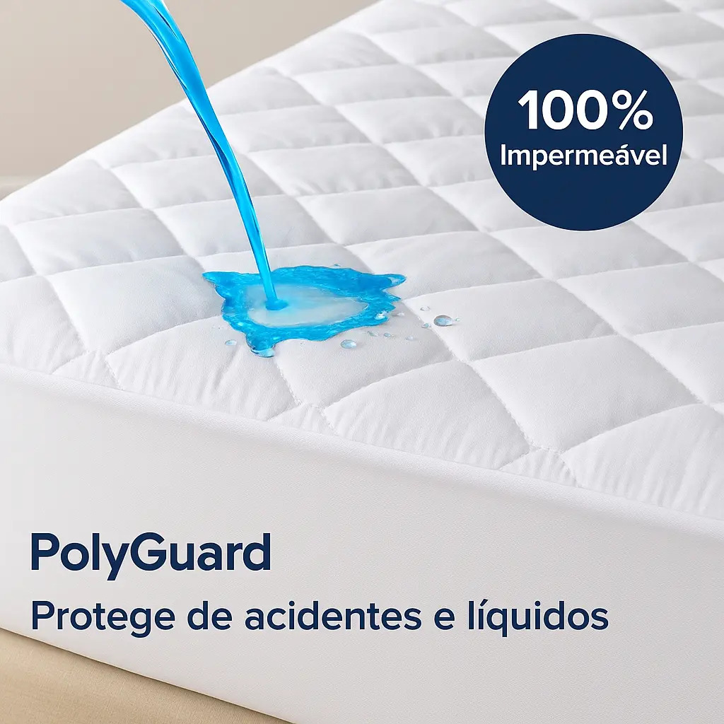Capa Colchão Queen Padrão Impermeável Antialérgico Protetor Matelado Antiácaro Respirável Anti Mofo Super Macio E Silencioso Branco