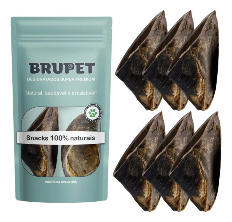 6 Cascos Bovinos Naturais Petisco Anti-Stress Para Cães Brupet