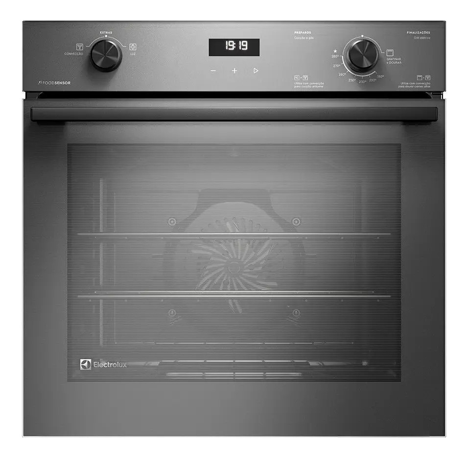 Forno a Gás de Embutir Electrolux 80 Litros Experience com FoodSensor Cinza OE8GF –