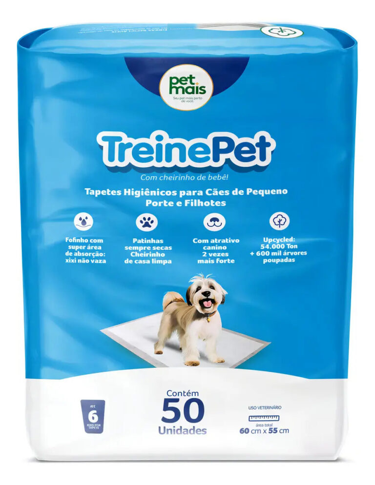 Tapete Higiênico Treine Pet – 55×60 50 Unidades