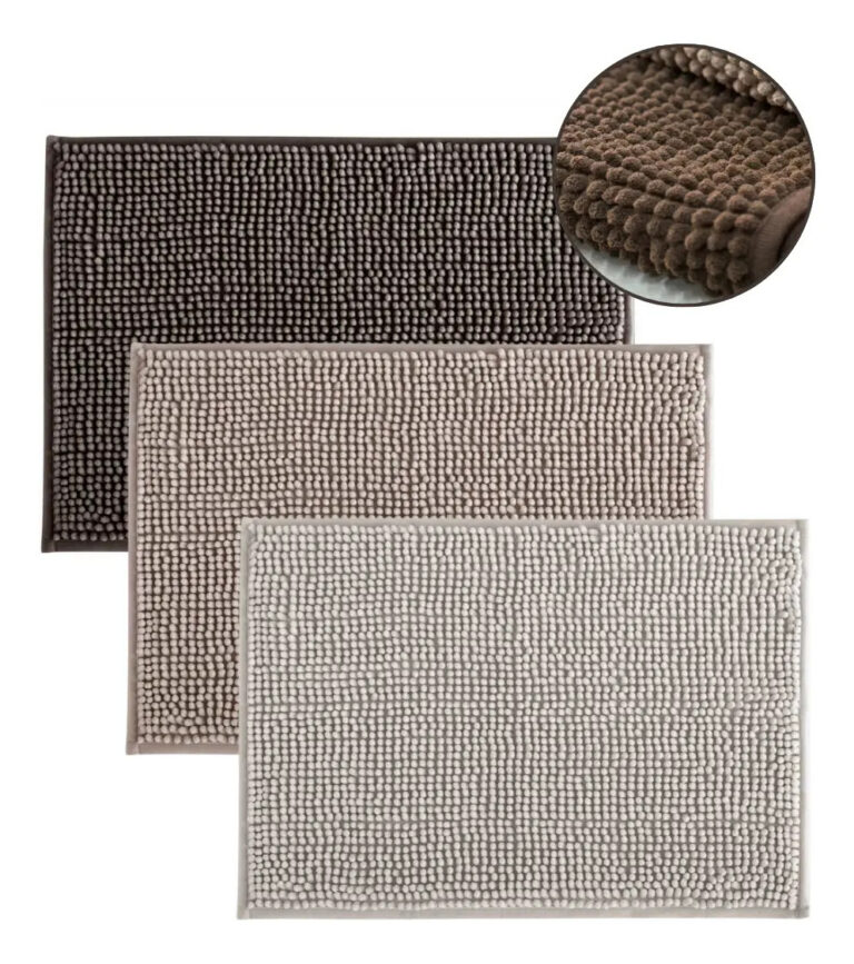 Kit 3 Tapetes De Banheiro Microfibra Bolinha Antiderrepante Cor Sortido