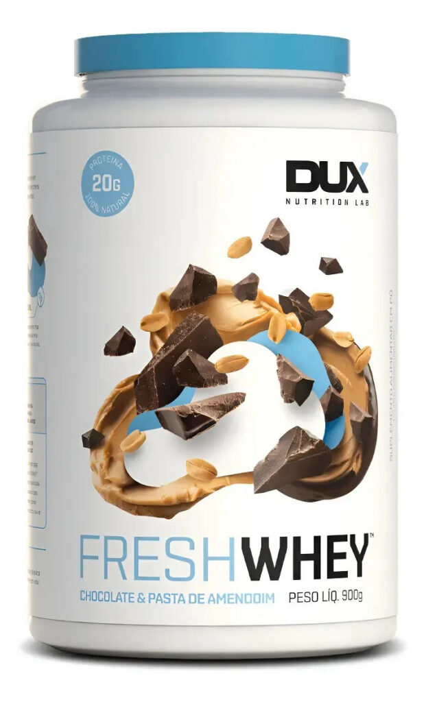 Whey Protein 3w – Fresh Whey – Dux Nutrition – 900g Sabor Chocolate E Pasta De Amendoim