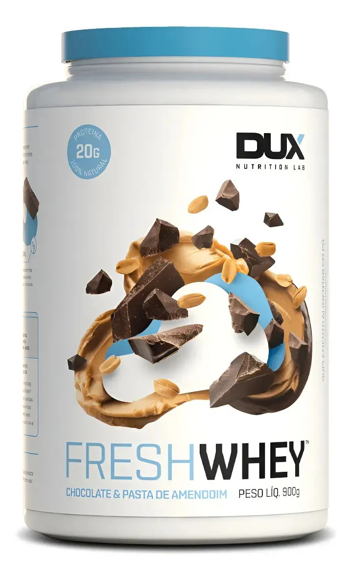Whey Protein 3w – Fresh Whey – Dux Nutrition – 900g Sabor Chocolate E Pasta De Amendoim
