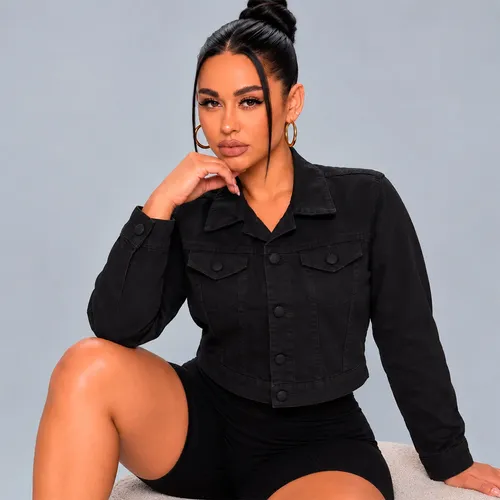 Jaqueta Jeans Feminina Curta Desfiada Destroyed Moda Botões
