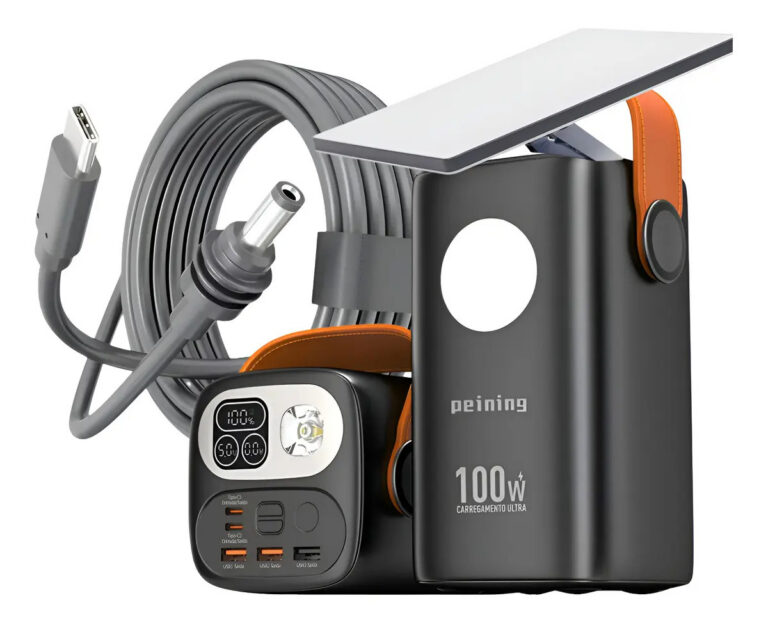 Bateria Portátil 60000 Mah, Power Bank 100w Cabo Sartlink 3m Preto