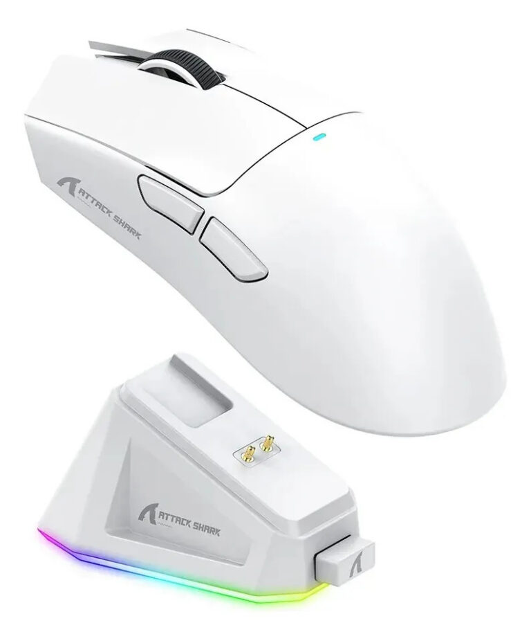 Mouse Gamer Attack Shark X11 22.000 DPI Ultraleve 63g Bluetooth 2.4GHz USB-C Branco