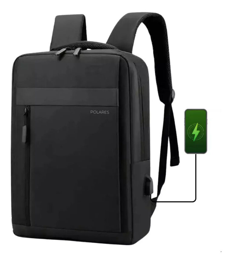 Mochila Bolsa Para Notebook 15.6 Executiva Modelo Premium Saída Usb Polares Cor Preto