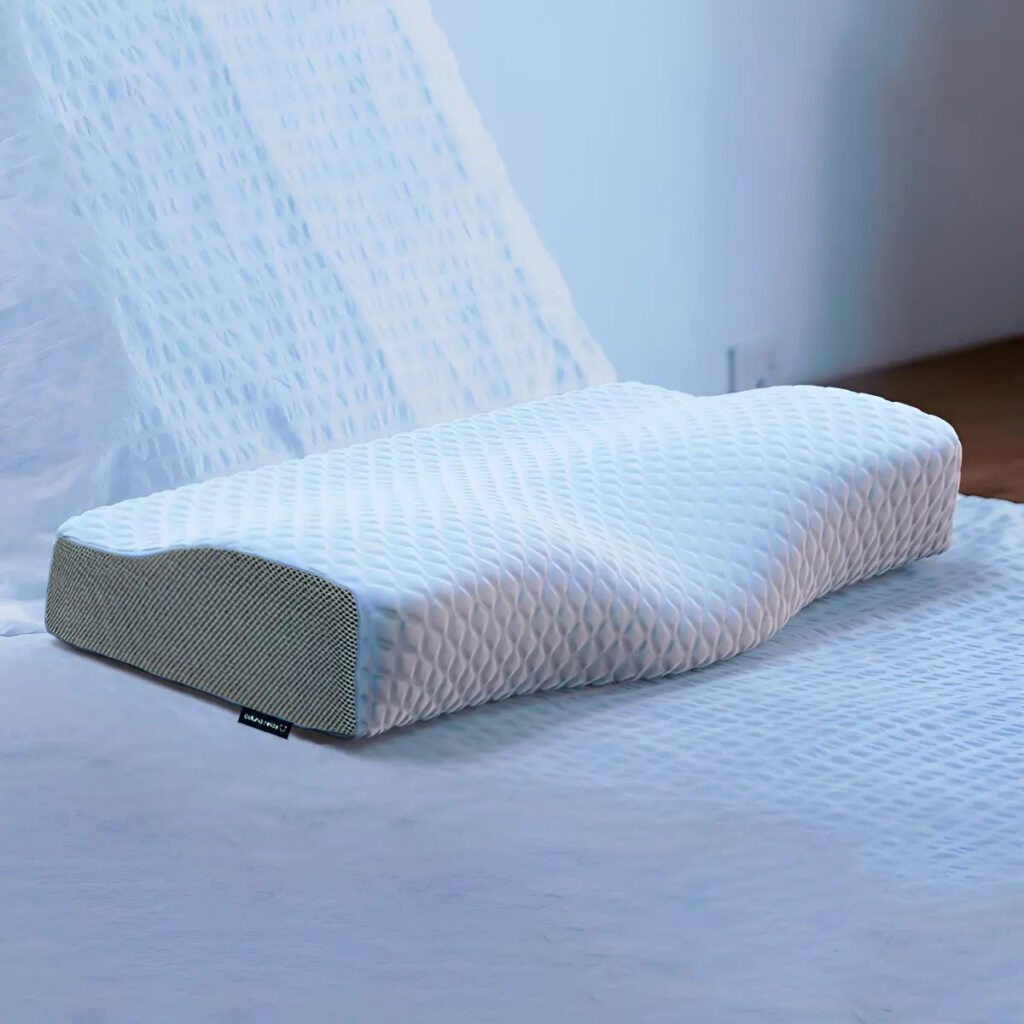 Travesseiro Cervical Nasa – Coluna Relax – Carvão Ativado Cor branco e cinza