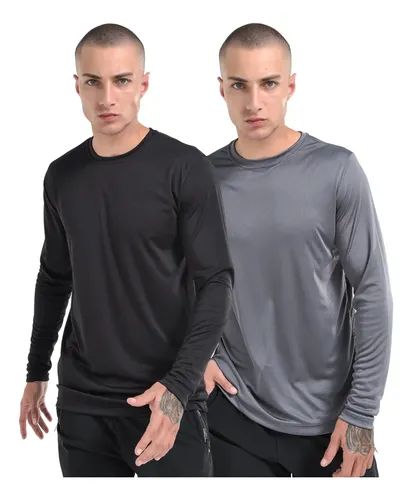 Kit 2 Camisas Segunda Pele Proteção Uv Solar Manga Longa