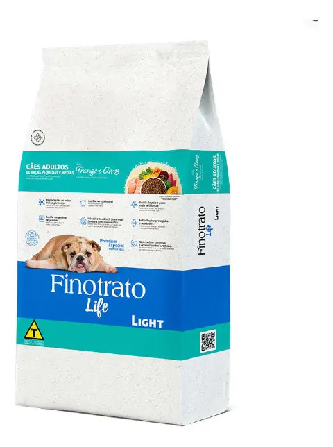 Ração Seca Finotrato Life Light Frango Arroz 15kg Cães