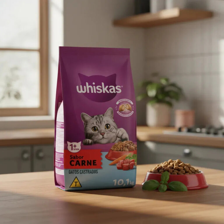 Ração Whiskas Gatos Adultos Castrados Sabor Carne 10,1 kg