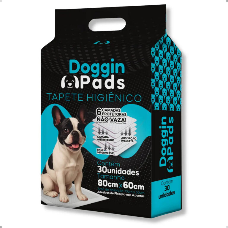 Tapete Higiênico 80×60 30 Unidades Cachorro Doggin Premium