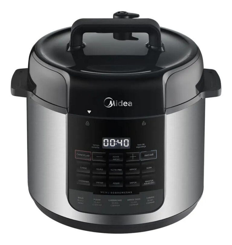 Panela De Pressão Elétrica 5l Nutripro Inox Midea Cor Cinza