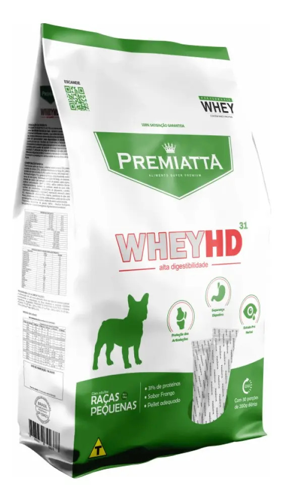 Ração Premiatta Whey Hd 31 P/ Cão Adul Raça Pq Sabor Mix 6kg