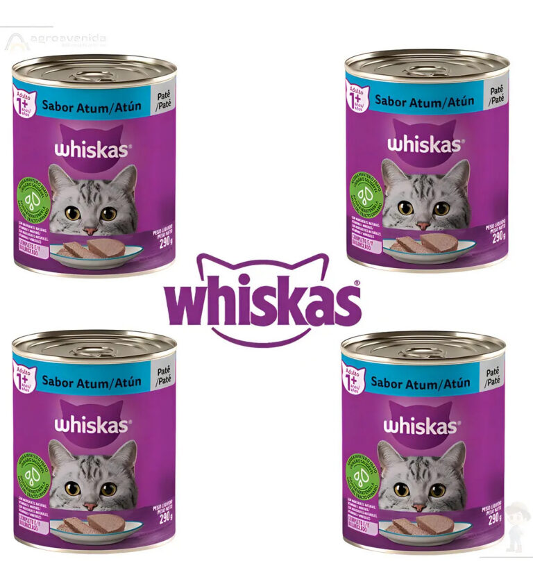 Whiskas Patê Alimento Úmido Gato Sabor Atum Kit 4 Latas 1.16kg