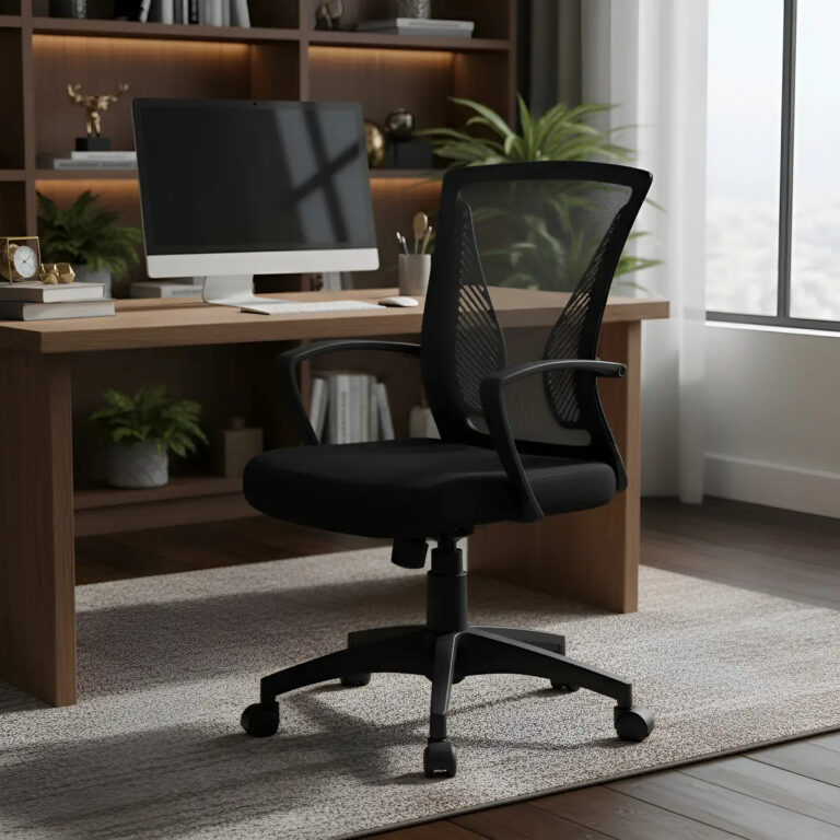 Cadeira De Escritório Ergonômica, Reclinável E Giratória 360° Confortável E Até 100kg Office Diamond Head Confort Tela Mesh Preta