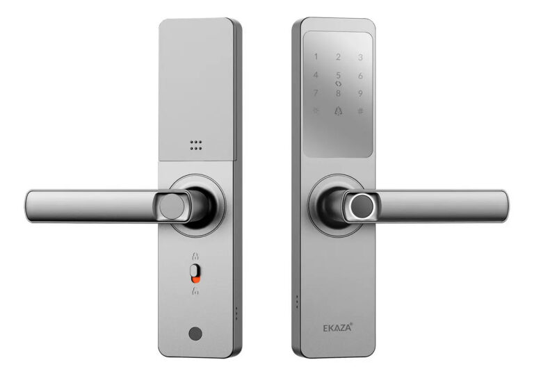 Fechadura Digital Inteligente Biometria Lyra Wifi Ekaza Alumínio Prateado