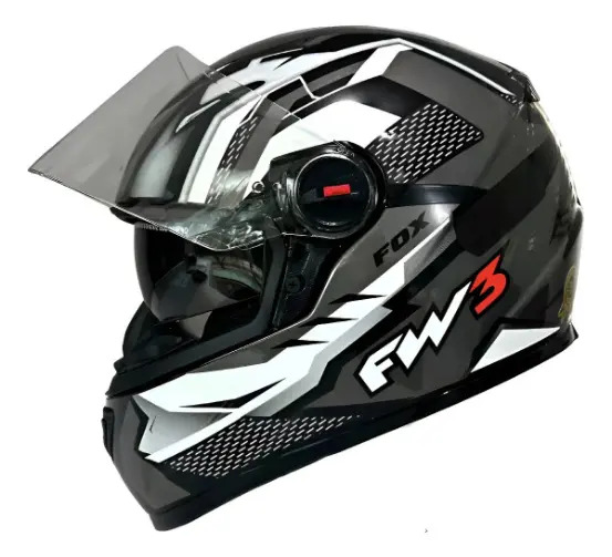 Capacete para moto Fw3 gtx fox grafite brilhante tamanho 56