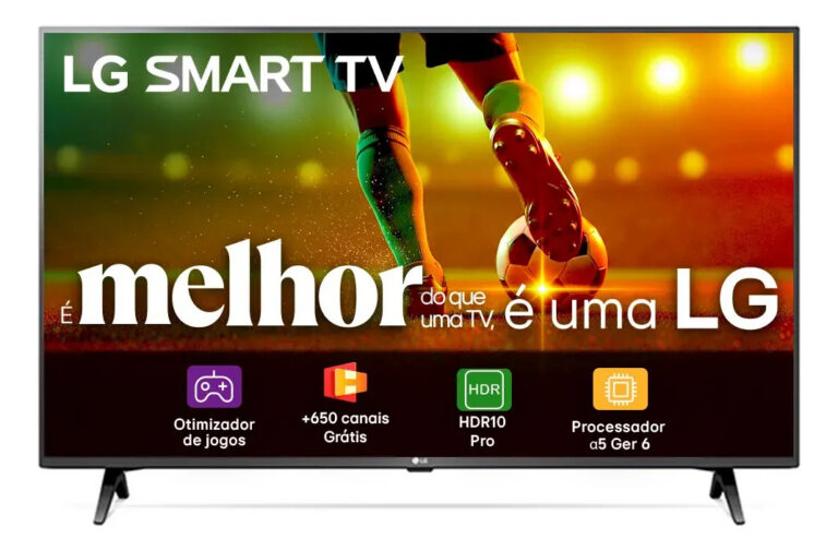 Smart TV LG 43″Full HD, Processador A5 Ger6, AI, Alexa e webOS 23 – 43LR6700PSA