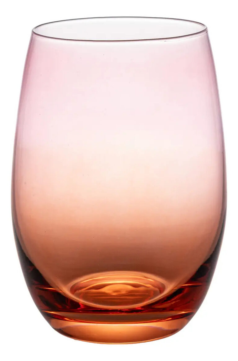 Jogo 4 Copos Canon Em Vidro Laranja/rosa 510ml -l Hermitage
