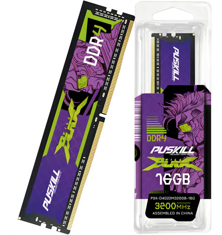 Memória Ram Desktop Gamer PUSKILL Killblade 16gb Ddr4 3200mhz Cl22 Pc4-25600 Dimm