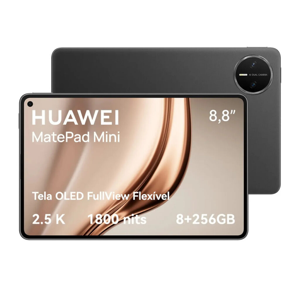 Tablet HUAWEI MatePad Mini Edição PaperMatte 12+256 GB Tela OLED FullView Flexível de 8,8″ 2,5K 120 Hz Câmera Traseira de 50 MP Câmera Frontal de 32 MP 6400mAh HUAWEI Notes Wi-Fi 7 Preto