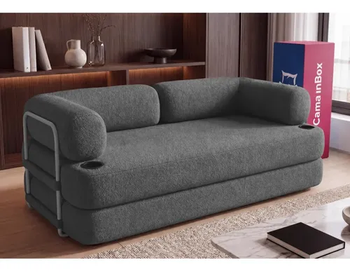 Sofá Cama Orbe. 1,90m Xpand Tech Tecido Boucle Cama Inbox