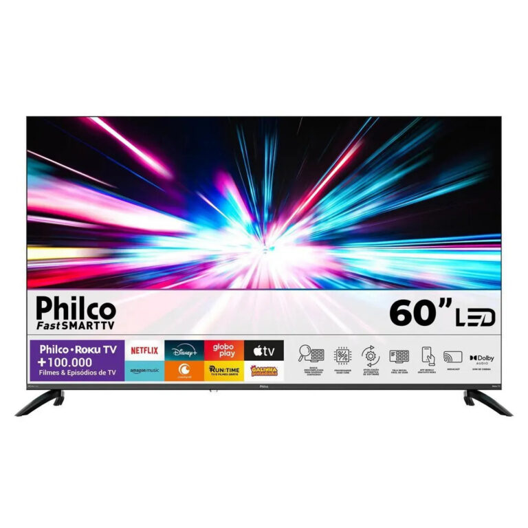 Smart TV Philco 60″ P60VIK 4K UHD LED Roku Dolby Audio Wi-Fi HDR10