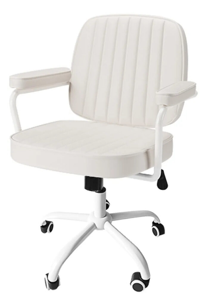 Cadeira De Escritório Ergonômica Python Fly Couro Sintético Cor Branco