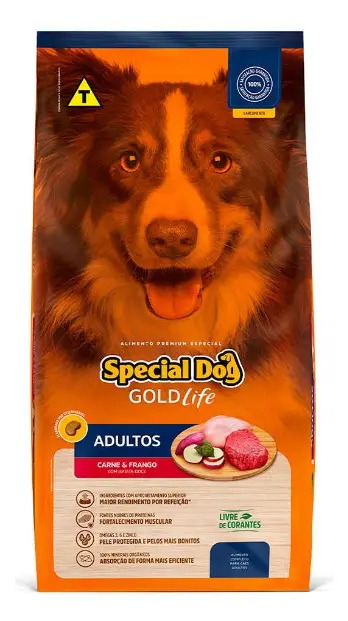 Ração Special Dog Gold Life Carne E Frango Cães Adultos 20kg