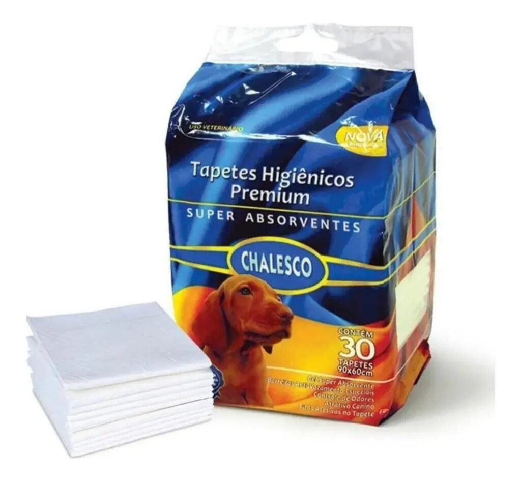 Tapete Higiênico Absorvente Premium para Cães Chalesco 30 Unidades Branco Alta Absorção