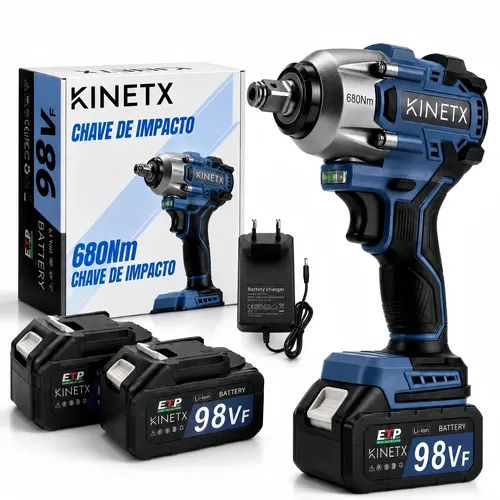 Chave De Impacto Kinetx 680nm Brushless Com 2 Baterias