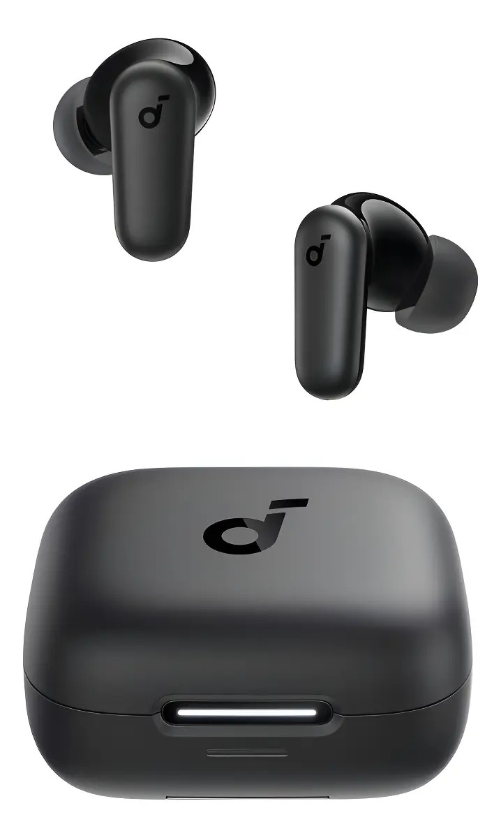 Fone de Ouvido Bluetooth 5.4 soundcore P30i da Anker, Cancelamento de Ruído Adaptativo, Graves Poderosos, 45H de Reprodução, Estojo 2-em-1 com Suporte para Celular, IP54, Fone sem fio TWS, Preto