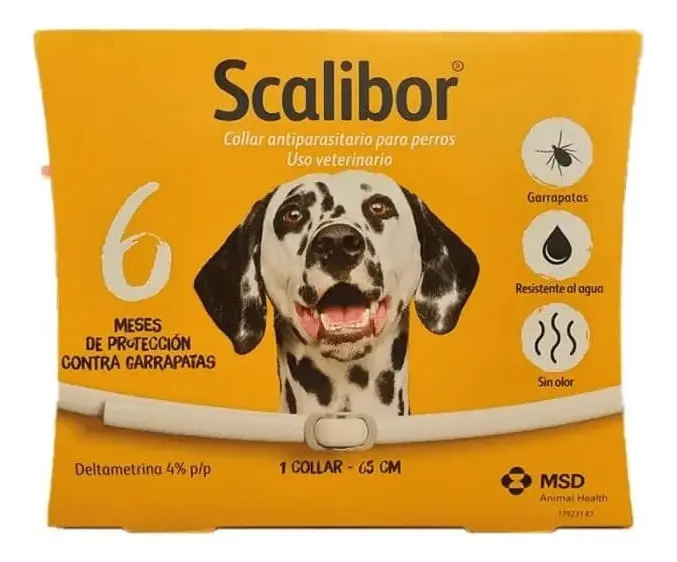 Coleira Antiparasitária Scalibor para Cães 65cm Pulgas e Carrapatos
