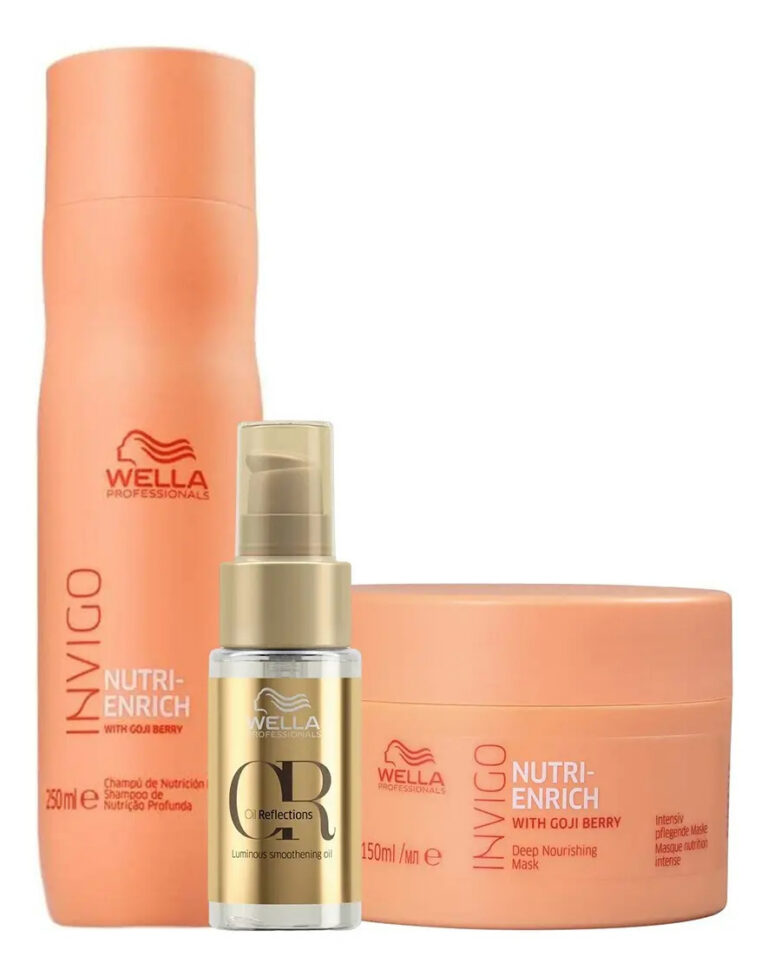 Kit Nutri Enrich Shampoo, Máscara E Oil Reflections – Wella