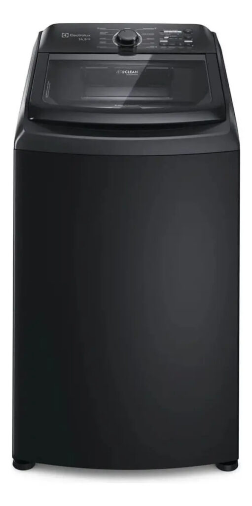Máquina de Lavar Electrolux 14.5kg Preta Efficient Cesto Inox Jet&Clean e Filtro Fiapos LEP15
