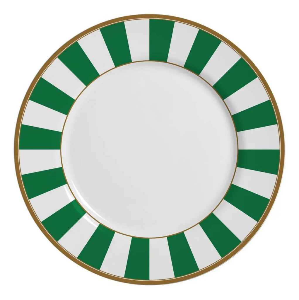 Conjunto de 6 Pratos Rasos Stripe Verde 29cm Alleanza