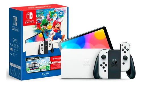 Console Nintendo Switch Oled 64gb Edição Super Mario Bros Wonder 3 Meses Assinatura Online Nintendo