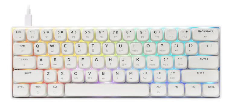 Teclado Mecânico Gamer 60% Com Hotswap Rgb E Switches Azuis Com Clique Usb E N-key Rollover Layout Us
