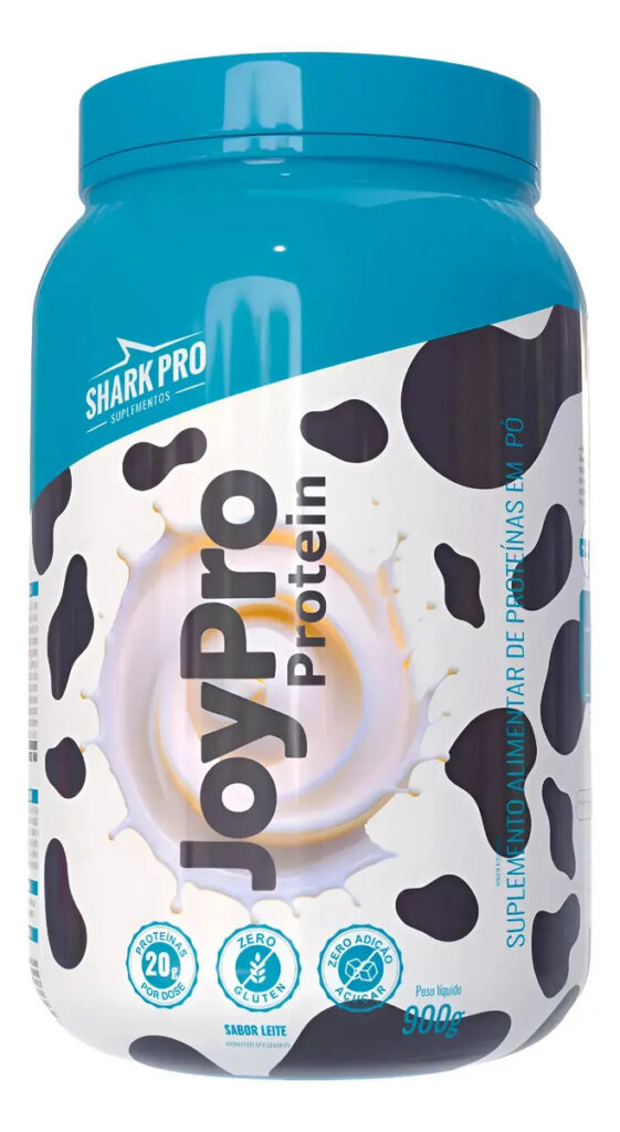 Whey Joypro Shark Pro 900g Proteína Com Colágeno E Vitaminas Leite