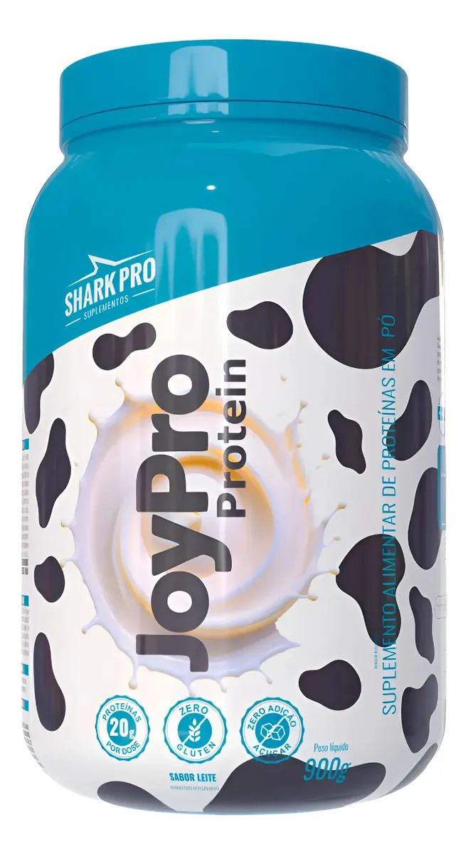 Whey Joypro Shark Pro 900g Proteína Com Colágeno E Vitaminas Leite