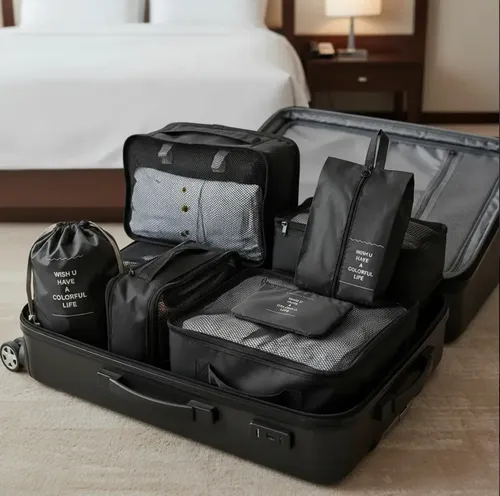 Organizador De Mala Para Viagem Kit 7 Peças Completo