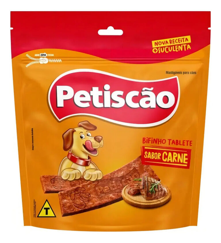 Petiscão bifinhos mastigáveis para cães adultos sabor carne 1kg petiscão