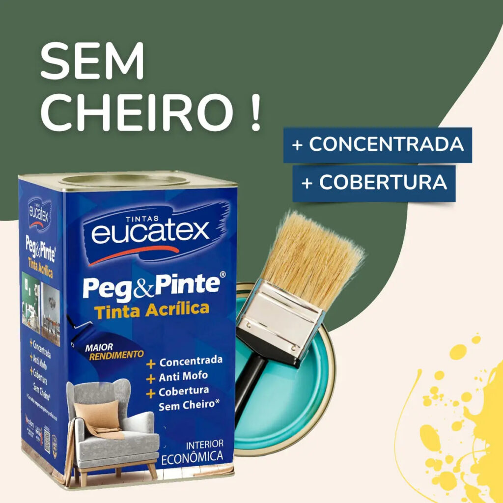 Tinta de acrílico Eucatex Peg e Pinte com acabamento fosco de 18L – gelo