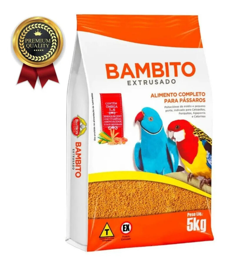 Ração Bambito Extrusado 5kg-biotron Calopsta Ringneck
