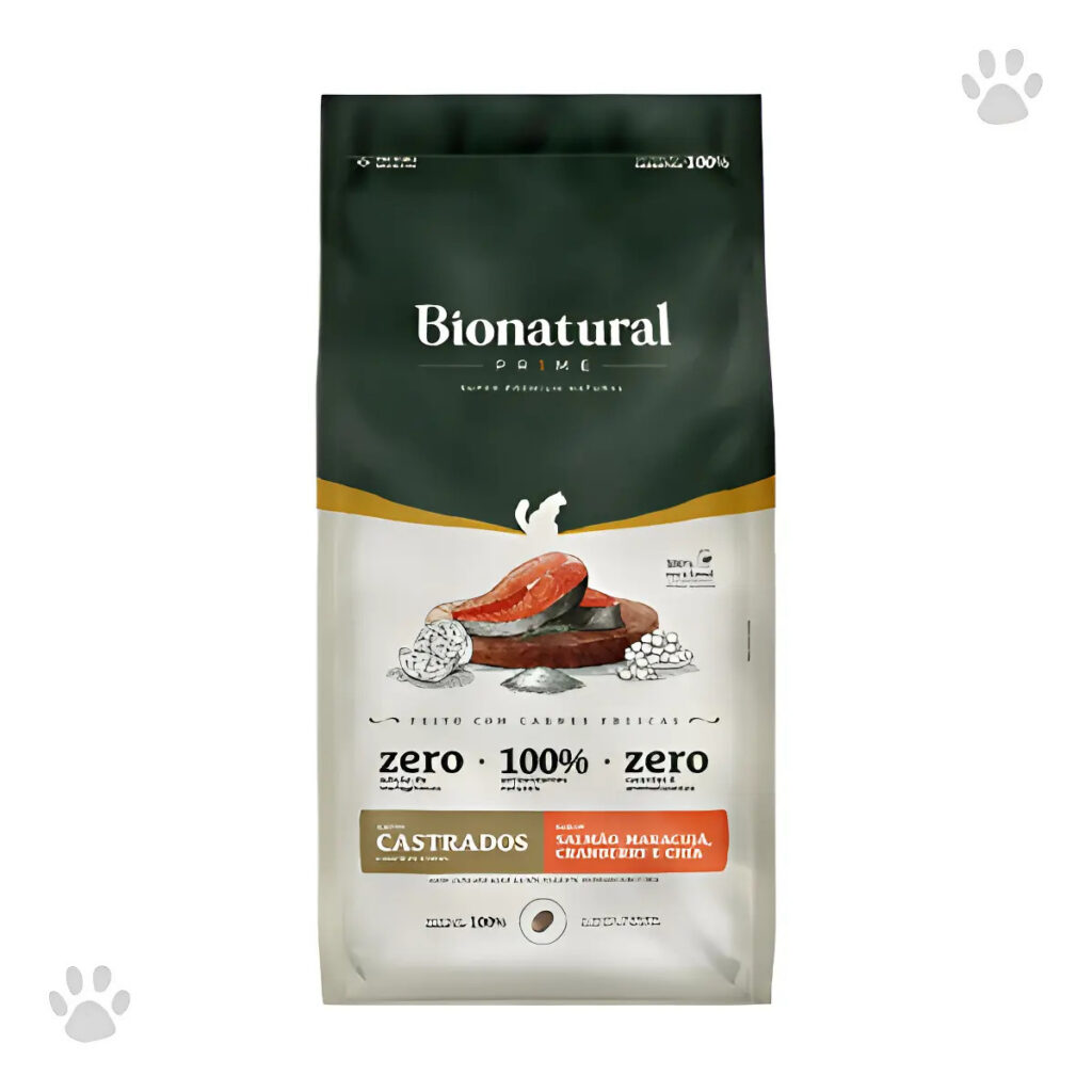 Alimento Ração Prime Bionatural Gato Castrado Salmão 7,5kg