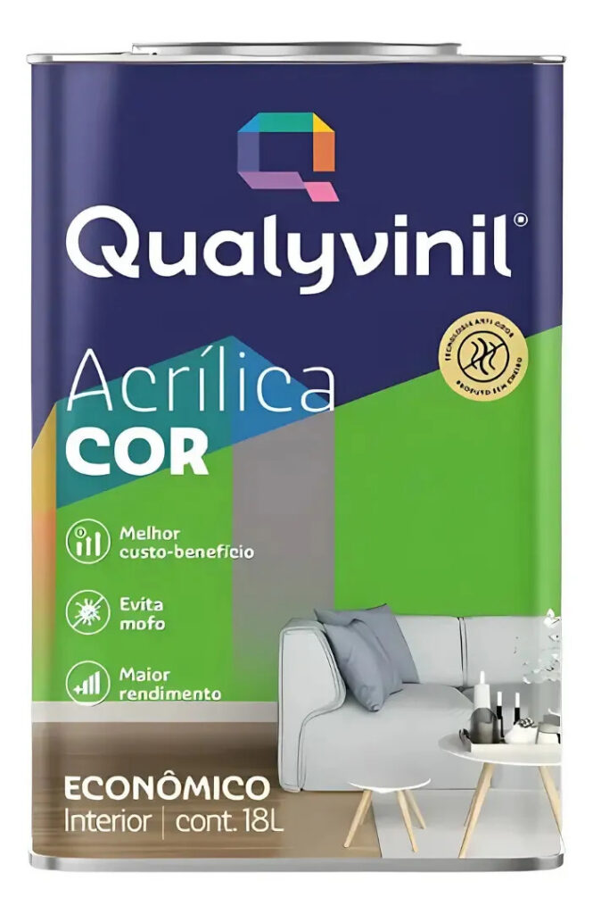 Tinta Acrílico Parede Qualyvinil Sua Cor!! Acabamento Fosco Cor Açaí